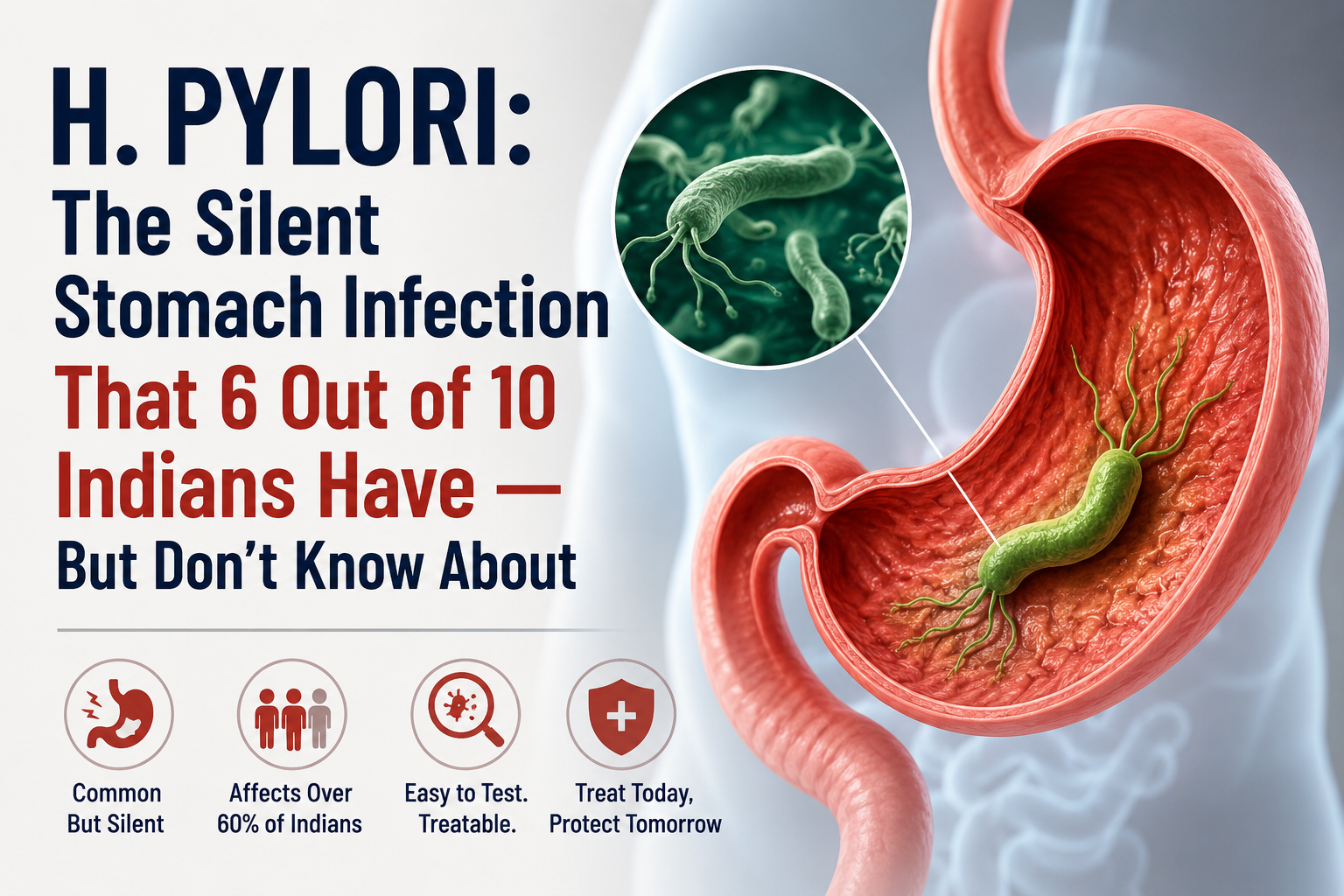 H. Pylori: The Silent Stomach Infection That 6 Out of 10 Indians Have — But Don't Know About